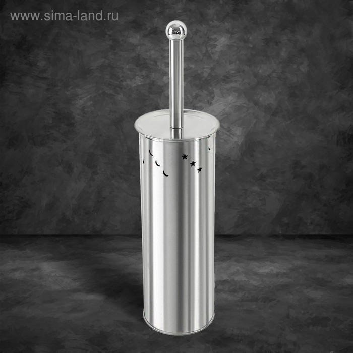 Ёршик для унитаза с подставкой «Звёзды», 9×10×40 см, цвет хром Ёршик для унитаза с подставкой «Звёзды», 9×10×40 см, цвет хром