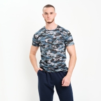 Футболка мужская камуфляж пятна, цвет серо-голубой, размер 46 Футболка мужская камуфляж пятна, цвет серо-голубой, размер 46