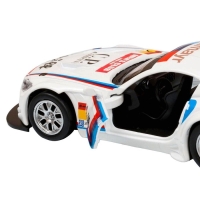 Машина металлическая BMW Z4 GT3 1:38, инерция, открываются двери, цвет белый Машина металлическая BMW Z4 GT3 1:38, инерция, открываются двери, цвет белый