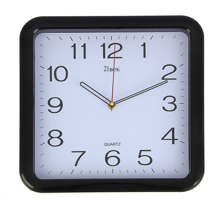 Часы настенные, интерьерные, 29 &times; 29 см, бесшумные, черные