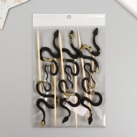 Новогодний топпер для творчества "Чёрная- Блестящая змея" 12.5 см (Новогодний набор 6 шт) Новогодний топпер для творчества "Чёрная- Блестящая змея" 12.5 см (Новогодний набор 6 шт)