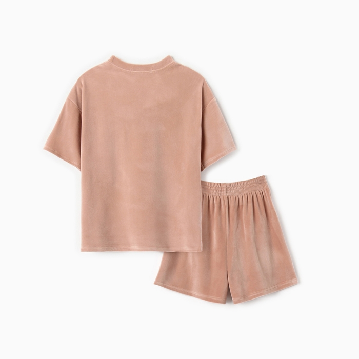 Костюм детский (футболка, шорты) KAFTAN Plushy р.36 (134-140), бежевый