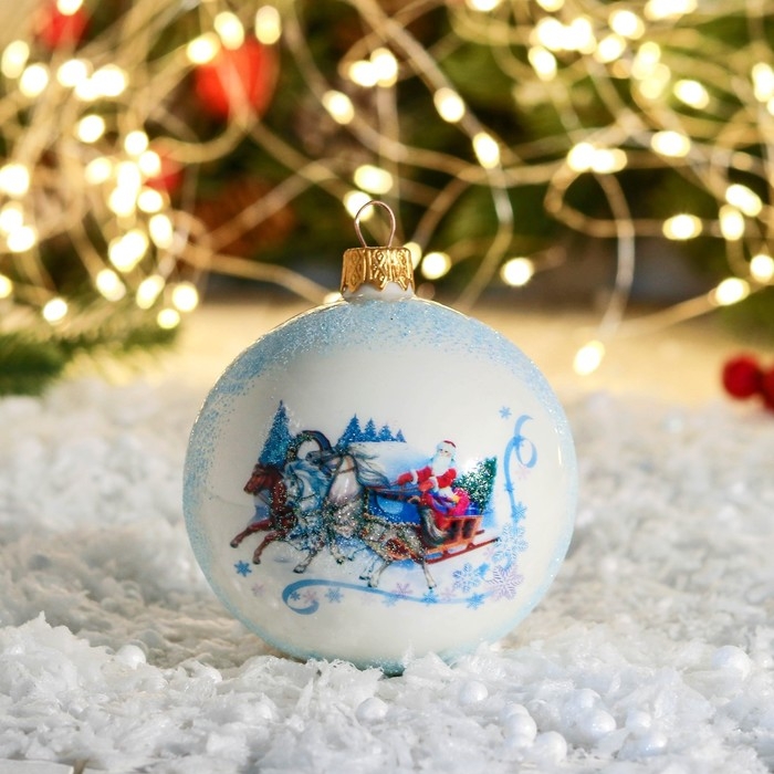 Шар новогодний Шар новогодний "Тройка" 8 см