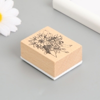 Печать дерево, резина "Букет с лентой" 5х4х2,5 см Печать дерево, резина "Букет с лентой" 5х4х2,5 см