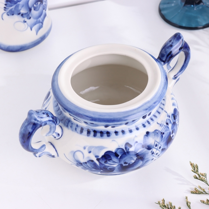 Сахарница Сахарница "Воробей", 16 х 21 см, гжель