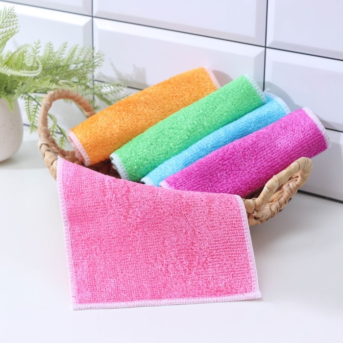 Салфетка для уборки Доляна, волокно бамбука, 23&times;18 см, цвет МИКС