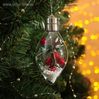 Ёлочный шар &laquo;Ягоды&raquo;, батарейки, 5 LED, свечение тёплое белое