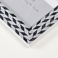 Фоторамка пластик формат А4 "Двойная коса" чёрно-белая 24,4х33,3 см