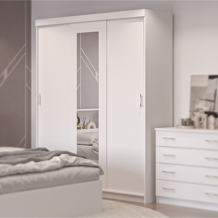 Спальный гарнитур Бася (Комплект 7 предметов), Белый