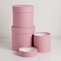 Набор шляпных коробок  3 в 1 "Пудра", 18 &times; 18 ‒13 &times; 13 см