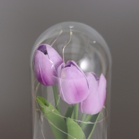 Ночник &laquo;Тюльпаны&raquo; LED 3хААА сиреневый 10,5х10,5х22см