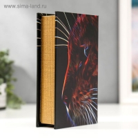 Сейф-книга дерево кожзам "Леопард в лучах лазера" 21х13х5 см Сейф-книга дерево кожзам "Леопард в лучах лазера" 21х13х5 см