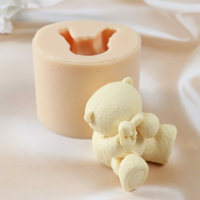 Молд силиконовый "Мишка с зайцем" Силикон 5,8х7х6,5 см