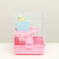 Клетка для грызунов "Пижон" с замком, 31 х 24 х 27 см, розовая Клетка для грызунов "Пижон" с замком, 31 х 24 х 27 см, розовая