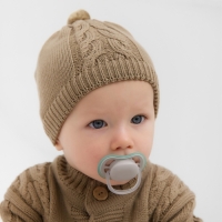 Комбинезон детский с шапочкой вязаный MINAKU, рост 62-68, цвет коричневый