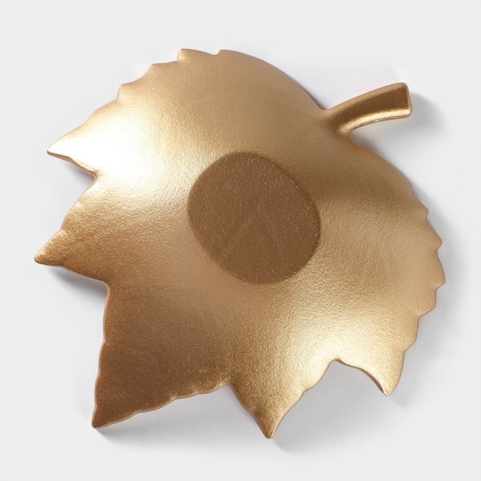 Блюдо для фруктов Доляна «Золотой лист», 27×24 см, цвет золотой Блюдо для фруктов Доляна «Золотой лист», 27×24 см, цвет золотой