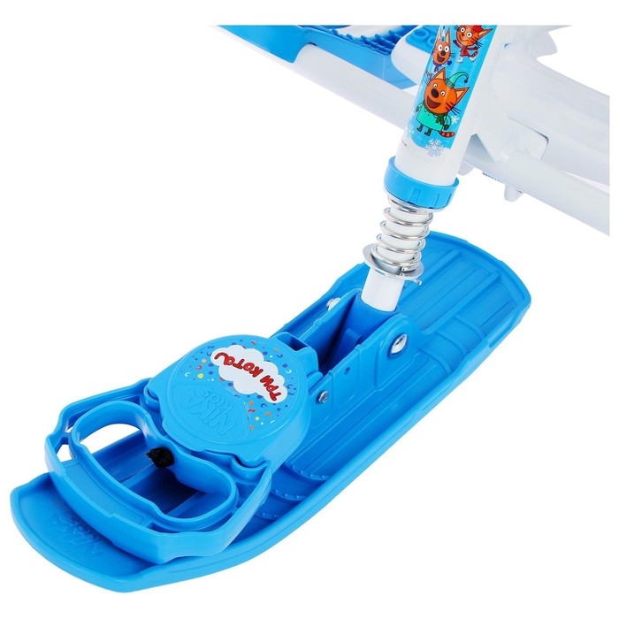 Снегокат &laquo;Тимка спорт 4-1 Три кота&raquo;, ТС4-1/ТК, со спинкой и ремнём безопасности, цвет голубой/белый