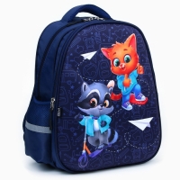 Рюкзак школьный каркасный 39х30х14 см «1 сентября: Енотик и лисёнок» Рюкзак школьный каркасный 39х30х14 см «1 сентября: Енотик и лисёнок»