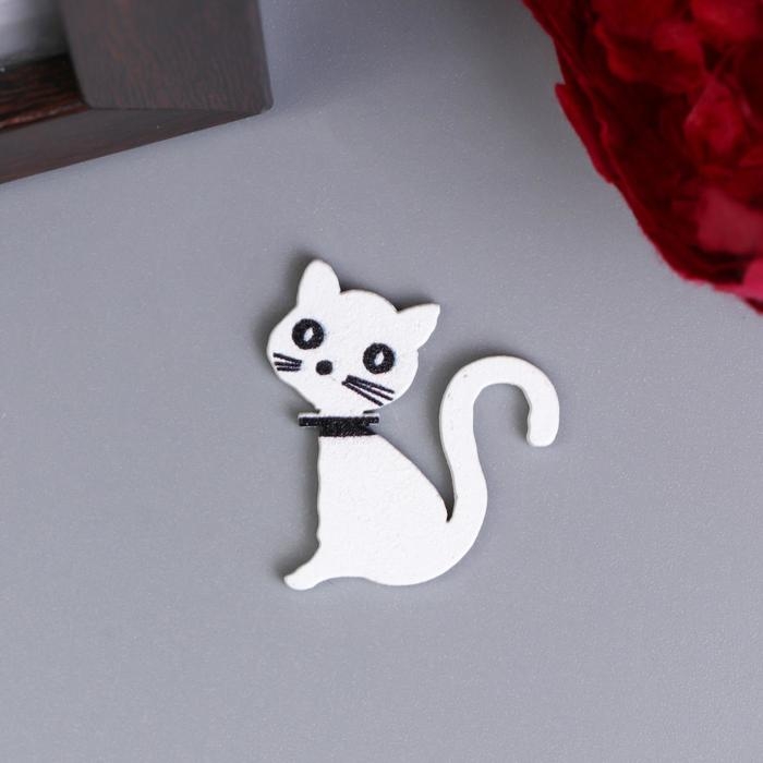 Декор для творчества дерево Декор для творчества дерево "Кошки чёрные и белые" набор 10 шт 2,5х2,5 см