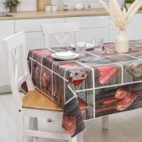 Клеёнка на стол на тканевой основе Доляна &laquo;Сердца&raquo;, рулон 20 метров, ширина 137 см, общая толщина 0,22 мм