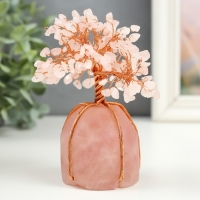 Сувенир металл, акрил "Деревце удачи - обвивающие корни" розовый