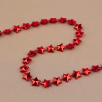 Бусы на нитях «Звёзды», 10 мм, 2 м, цвет красный Бусы на нитях «Звёзды», 10 мм, 2 м, цвет красный