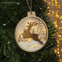 Ёлочная игрушка «Бегущий олень», от батареек, свечение тёплое белое Ёлочная игрушка «Бегущий олень», от батареек, свечение тёплое белое