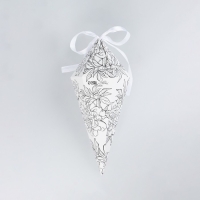 Переноска - шестиугольник для цветов &laquo;Контурные цветы&raquo;, белая, 15 х 35 х 15 см