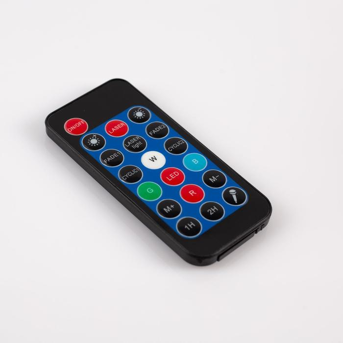 Световой прибор &laquo;Звёздное небо&raquo; 5 см, лазер, динамик, пульт ДУ, свечение мульти, 5 В