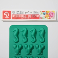 Форма для мармелада Доляна &laquo;Морской мир&raquo;, силикон, 22&times;14&times;1 см, 14 ячеек, цвет МИКС