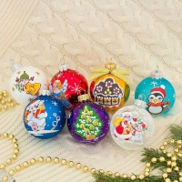 Шар "Новогодний " d-6 см, микс Шар "Новогодний " d-6 см, микс