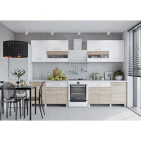 Кухонный гарнитур Тренд 2400, Белый/Сонома/Белый