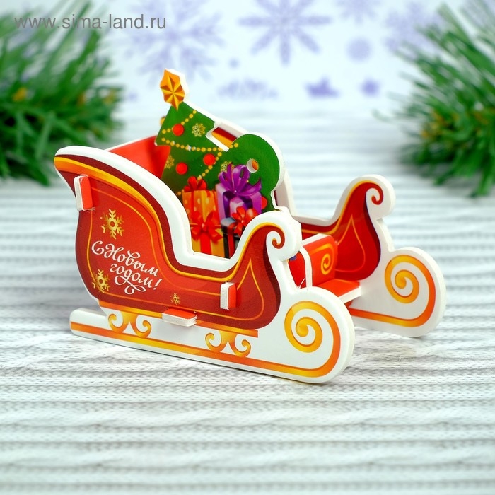 3D Конструктор-подвеска «Ёлка и сани» 3D Конструктор-подвеска «Ёлка и сани»