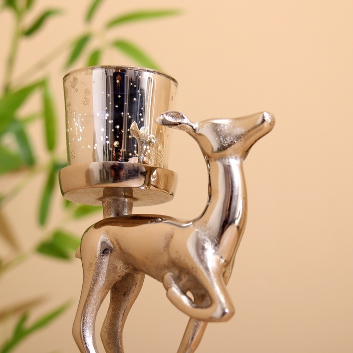 Подсвечник Подсвечник "Оленёнок" алюминий 11х8х17 см