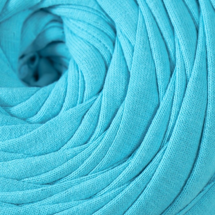 Трикотажная пряжа вторичная 90% хлопок,10% п/э, 100м/450&plusmn;50 гр (бирюза)