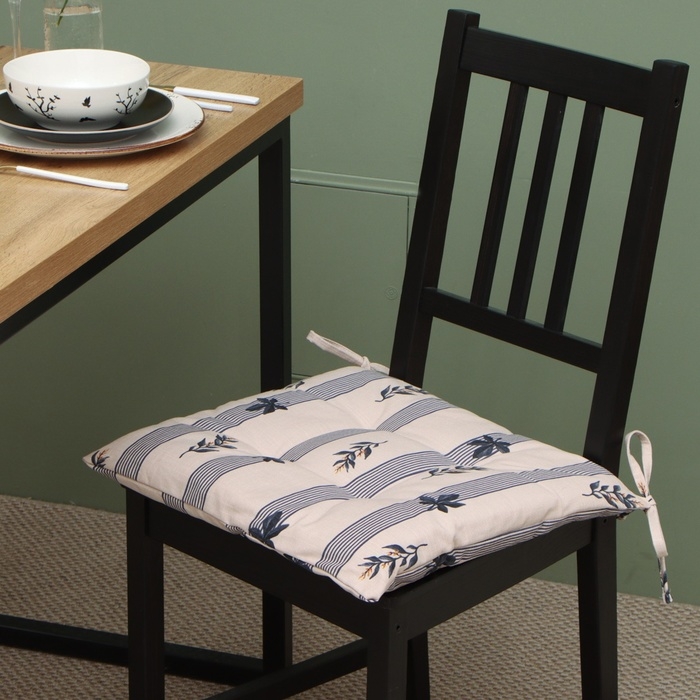 Сидушка на стул  Этель "Leaves"  42х42см, 100% хлопок, репс 220 гр/м2