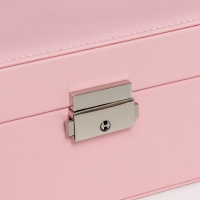 Шкатулка кожзам для украшений "Розовая матовая" 9х23х17 см