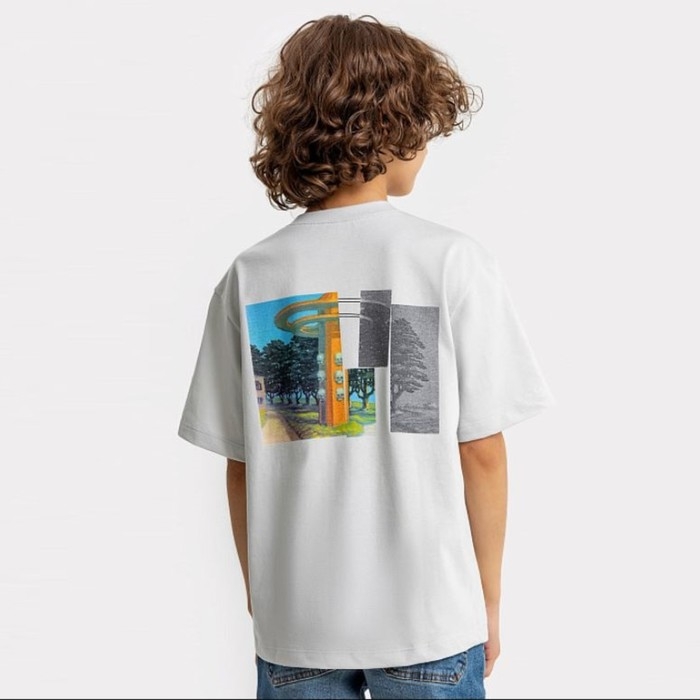 Футболка для мальчика, цвет серый лёд, рост 104-110 см