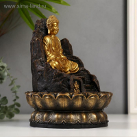 Фонтан настольный от сети, подсветка "Золотой Будда на троне из скалы" 28х20,5х20,5 см Фонтан настольный от сети, подсветка "Золотой Будда на троне из скалы" 28х20,5х20,5 см