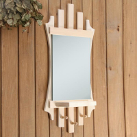 Зеркало "Резное Лесенка" с полкой 3 крючка, 75&times;40 см