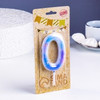 Свеча в торт на шпажке "Звездопад", цифра 0, 9 см, ГИГАНТ