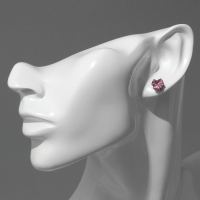 Набор 2 предмета: серьги, глиттер &laquo;Сердце&raquo;, цвет розовый в серебре, цвет глиттера МИКС