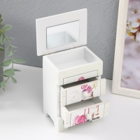 Шкатулка дерево 3 ящика "Цветочная композиция" 6,5х9х12 см