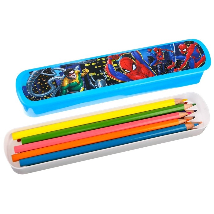 Пенал-футляр пластиковый, 43х200х23 мм, выдвижной, Человек-паук Пенал-футляр пластиковый, 43х200х23 мм, выдвижной, Человек-паук