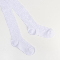 Колготки детские ажурные, цвет белый, рост 128-134 см