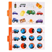 Магнитный планшет обучающий, с карточками, 20 карточек, Синий трактор Магнитный планшет обучающий, с карточками, 20 карточек, Синий трактор