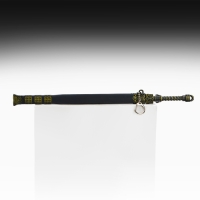 Сувенирное оружие подвесное мини "Меч в стиле аниме", брелок, 28 см, чёрный с золотом Сувенирное оружие подвесное мини "Меч в стиле аниме", брелок, 28 см, чёрный с золотом