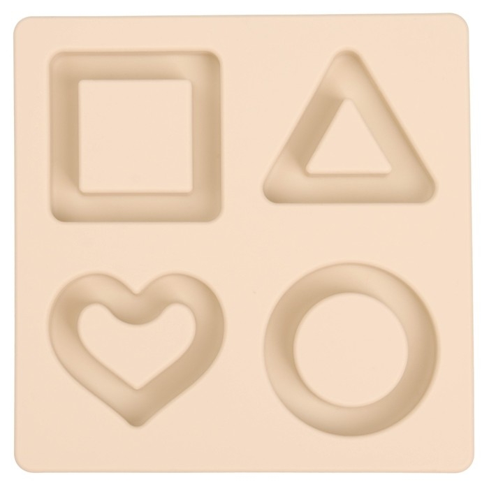 Развивающая игрушка - сортер &laquo;Изучаем фигуры&raquo;, пищевой силикон, цвет бежевый, Mum&Baby