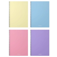 Тетрадь А4 на спирали, 80 листов в клетку, ErichKrause Pastel, пластиковая обложка, блок офсет 100% белизна, МИКС Тетрадь А4 на спирали, 80 листов в клетку, ErichKrause Pastel, пластиковая обложка, блок офсет 100% белизна, МИКС