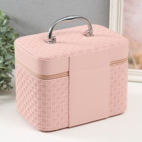 Шкатулка кожзам с зеркалом "Вязка. Розовый" набор 3 шт 21х13,5х13;18,5х10,5х10;16,5х15х23 см Шкатулка кожзам с зеркалом "Вязка. Розовый" набор 3 шт 21х13,5х13;18,5х10,5х10;16,5х15х23 см